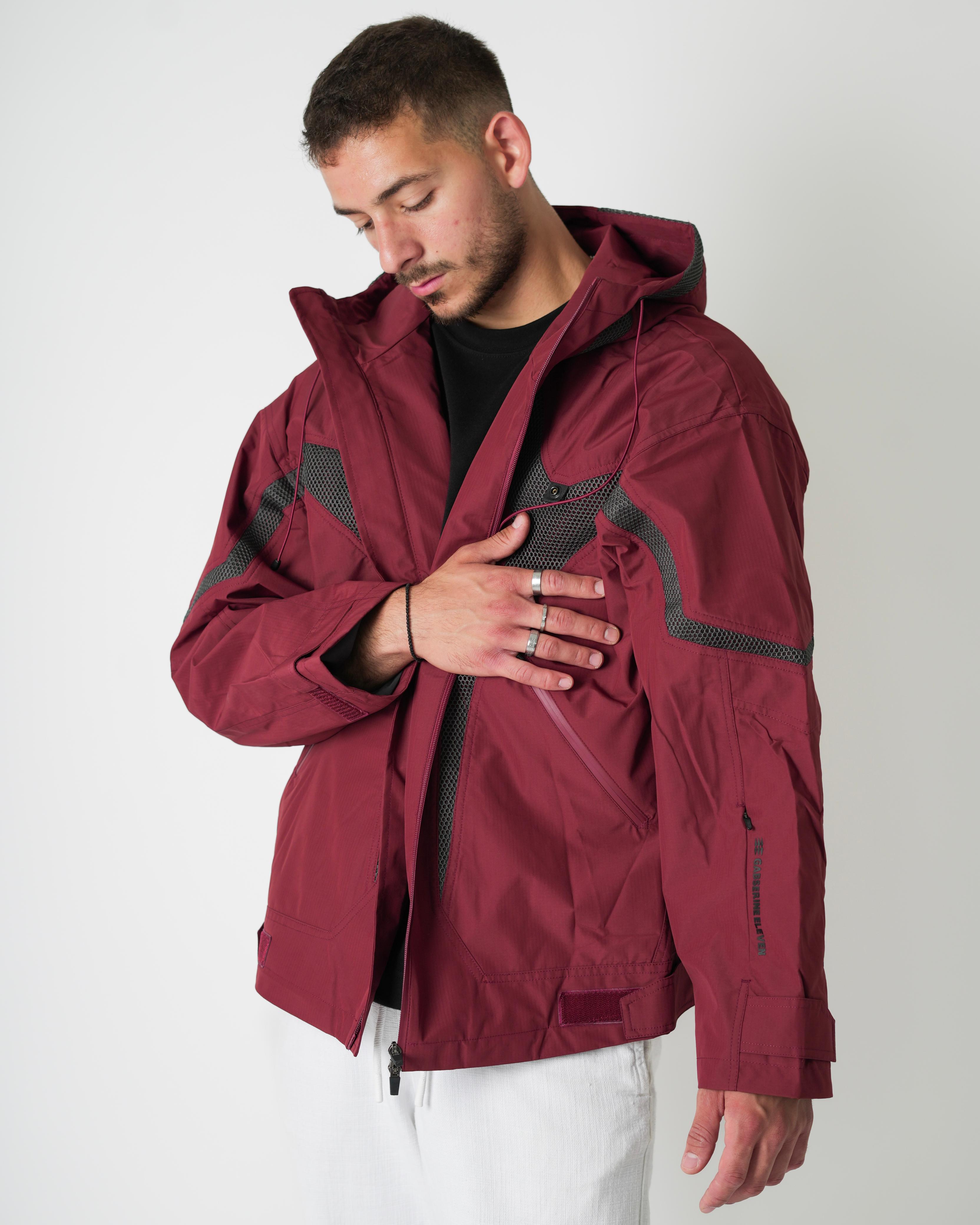 Maroon Technical Hooded Jacket