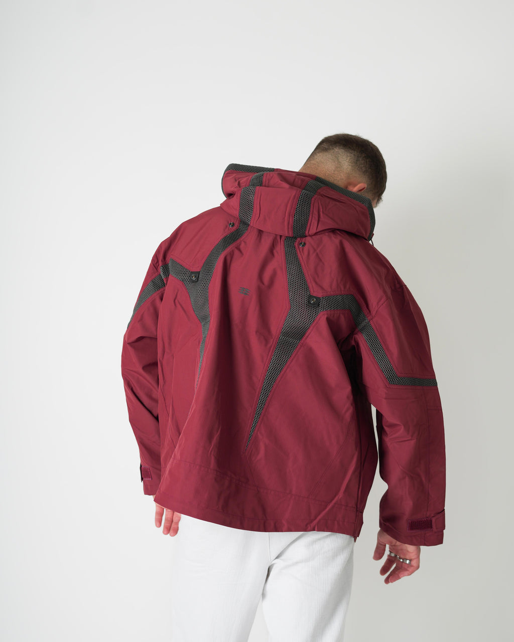 Maroon Technical Hooded Jacket