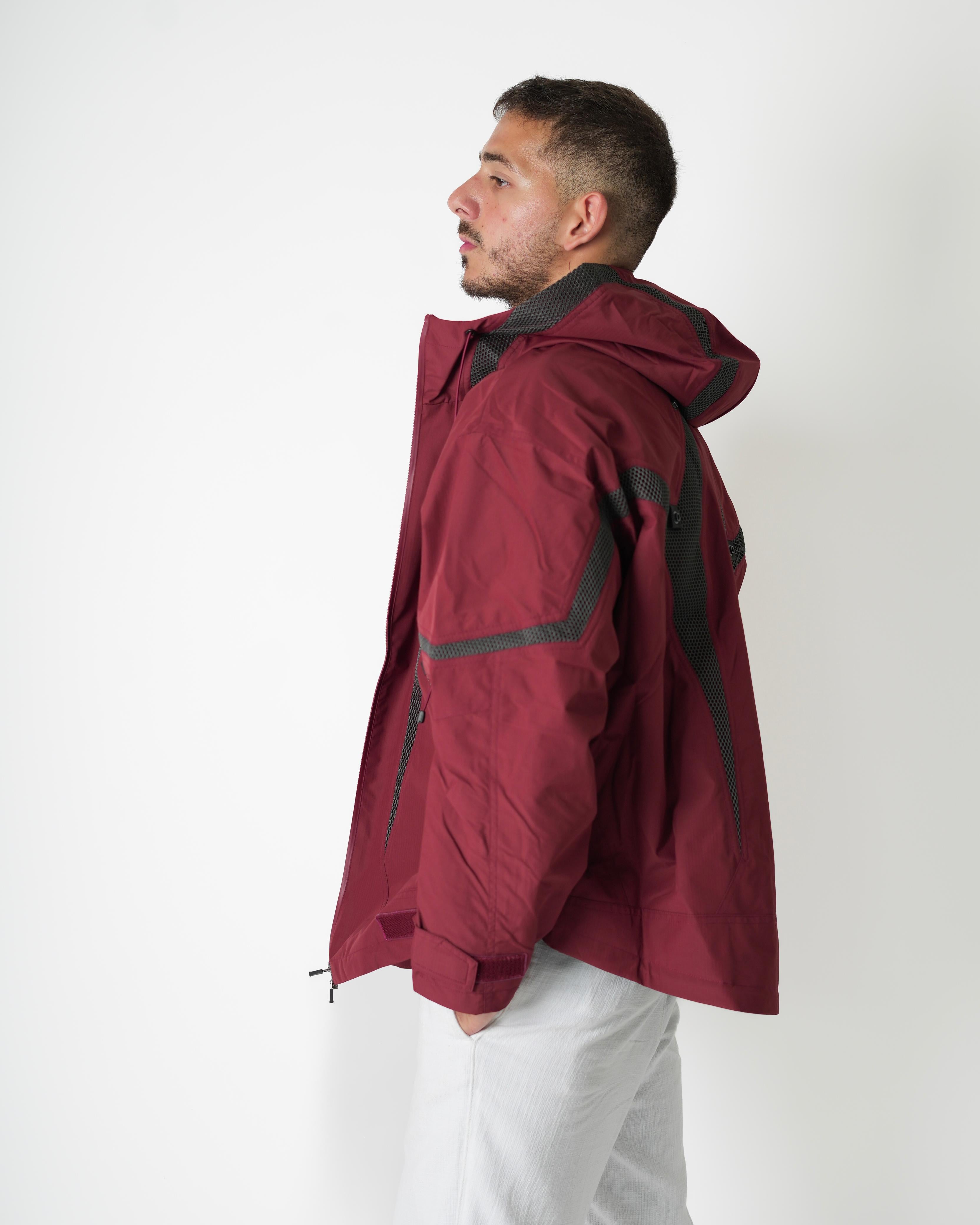Maroon Technical Hooded Jacket