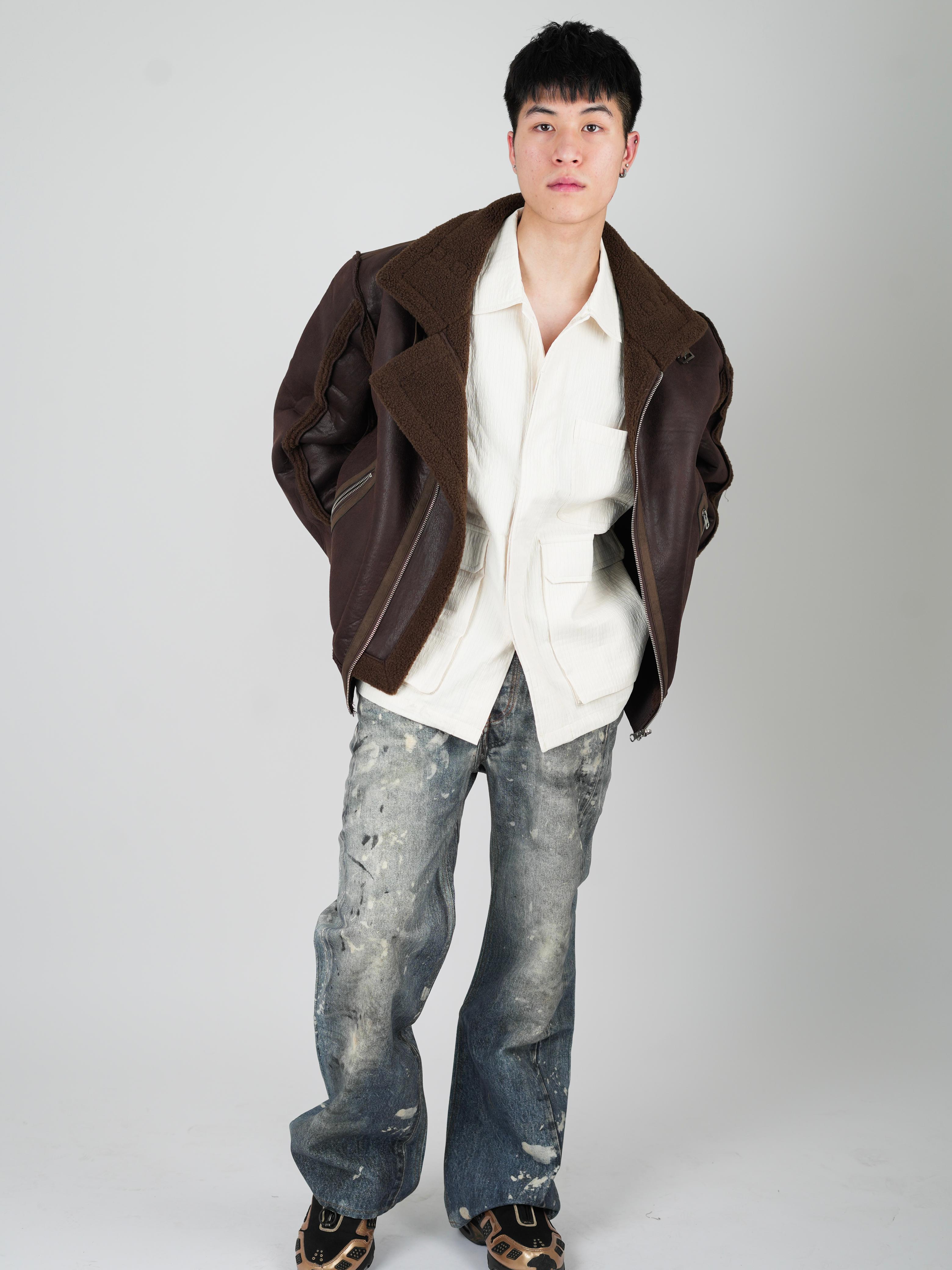 Vintage Shearling Aviator Jacket
