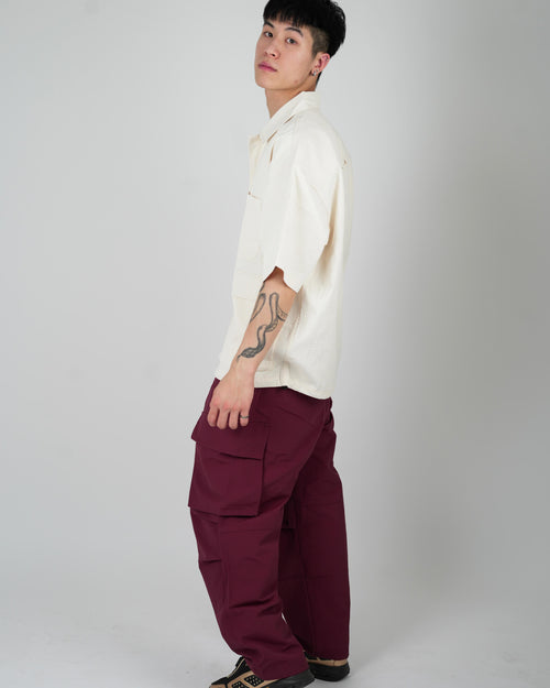 Burgundy Utility Cargo Pants