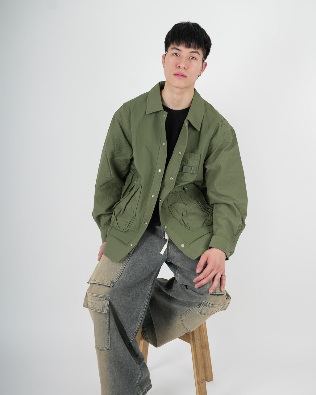 Utility Green Overshirt – Cargo Streetwear Edition