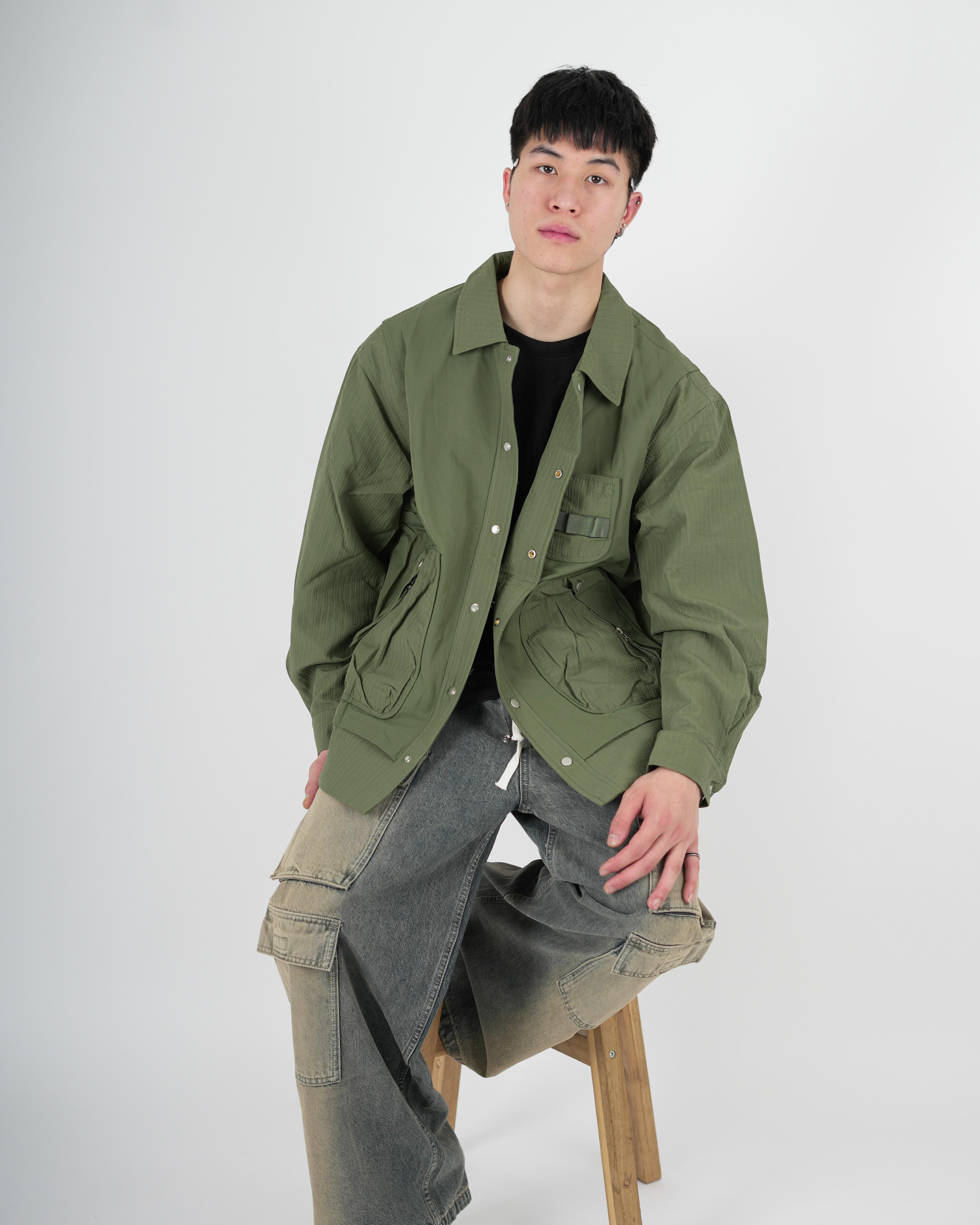 Utility Green Overshirt – Cargo Streetwear Edition