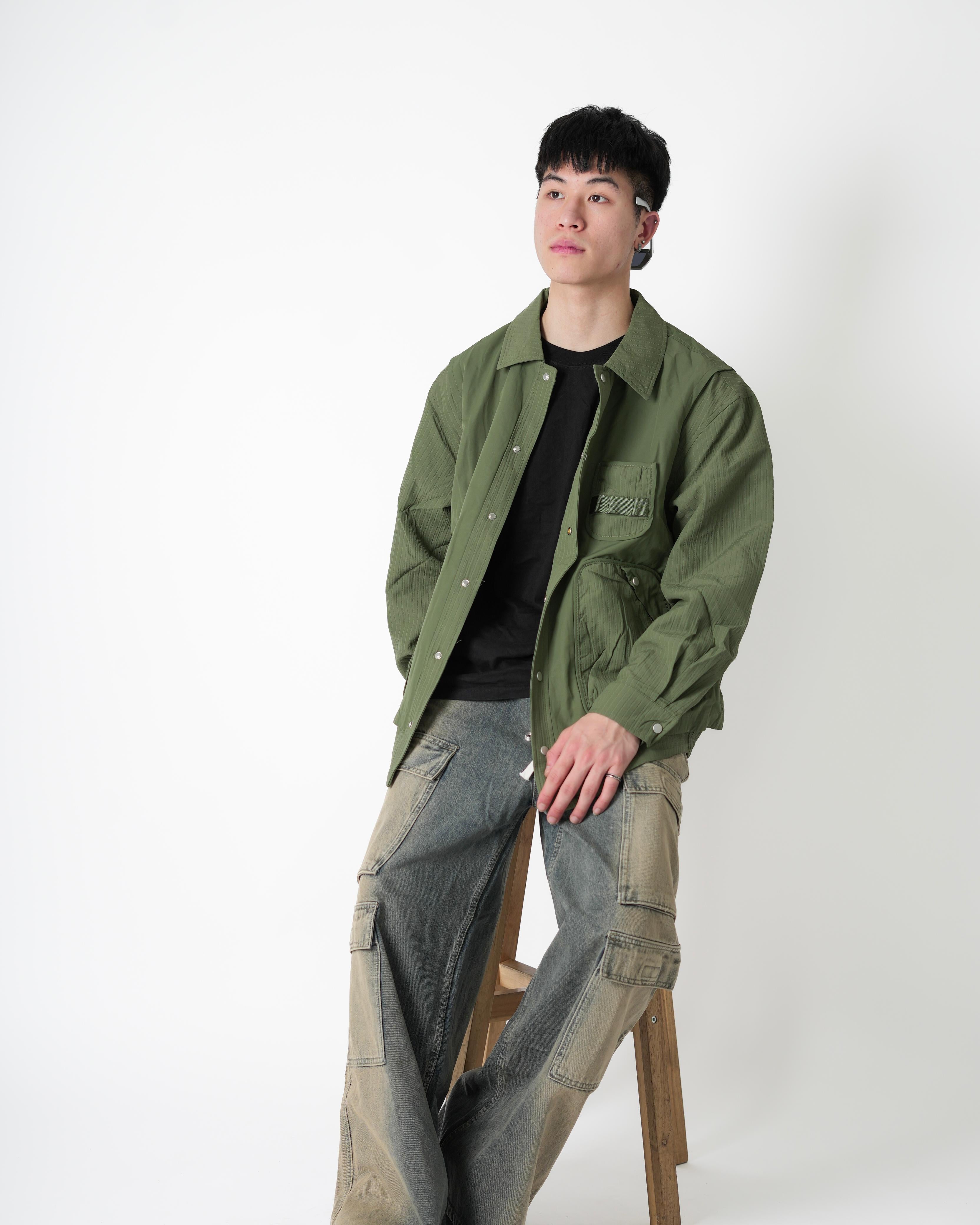 Utility Green Overshirt – Cargo Streetwear Edition