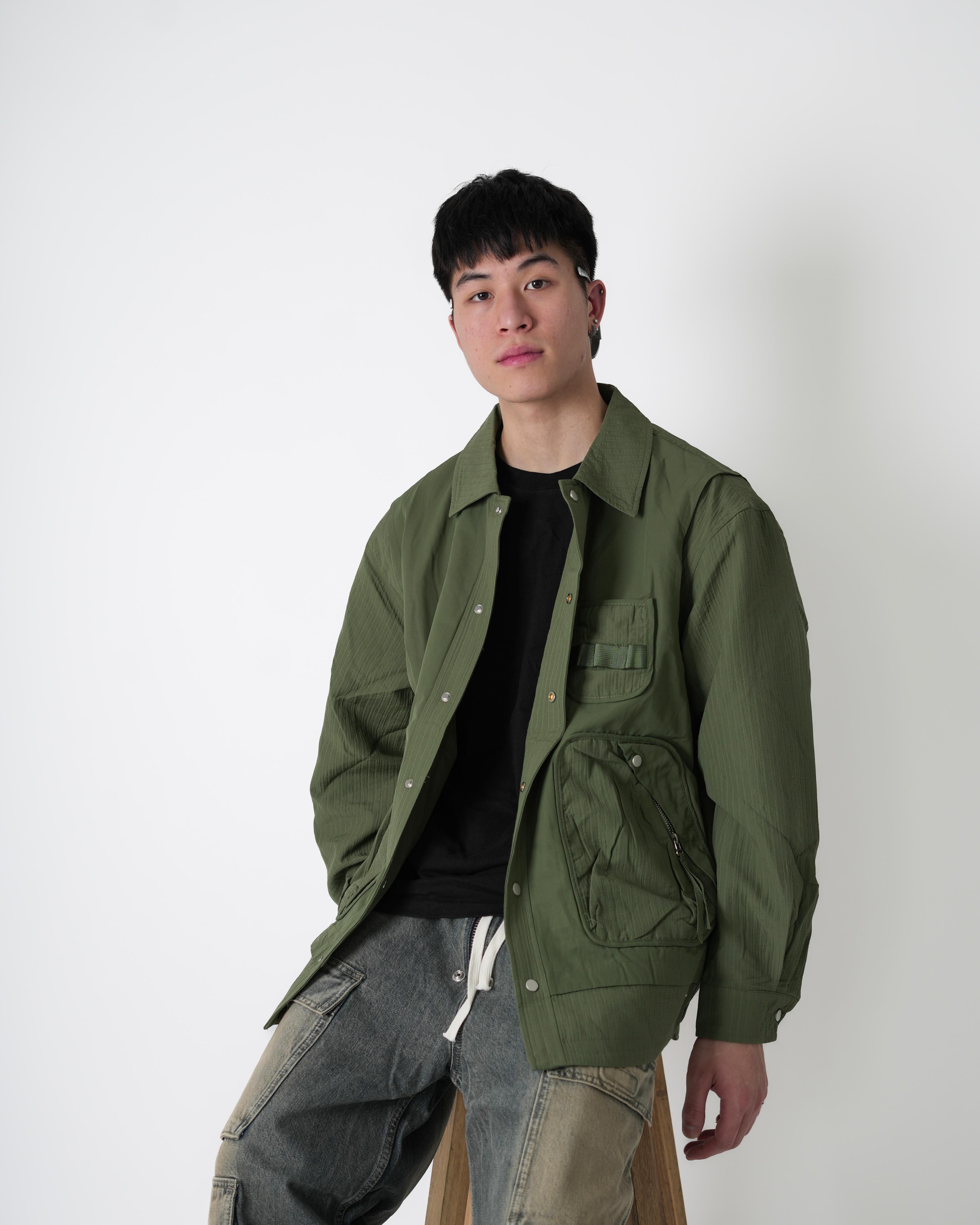 Utility Green Overshirt – Cargo Streetwear Edition